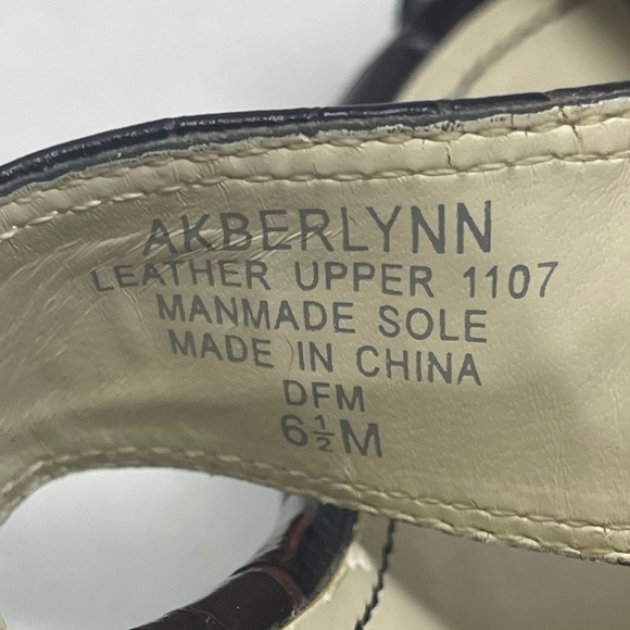 AK Anne Klein Sandals Womens 6.5M iflex Akberlynn Brown Embossed Leather Shoes - Picture 9 of 14